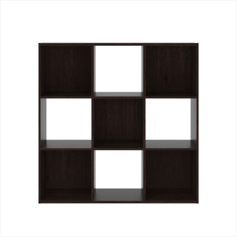 Déstockage - Meuble Multifonctionnel à 9 Cubes Galano Nice - L 91.14 x l 29.54 x H 91.14cm, Pour chambre et salon - Couleur Marron (1/5)