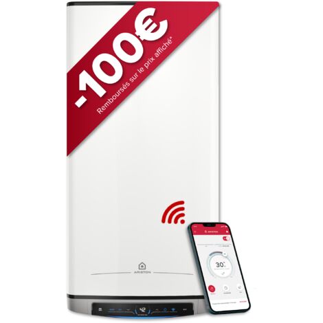 Ariston VELIS EVO DUNE DRY WIFI 45L – Chauffe-eau électrique plat et connecté  – 25% d'Économie d'Énergie – Résistances DRY adaptées aux eaux calcaires
