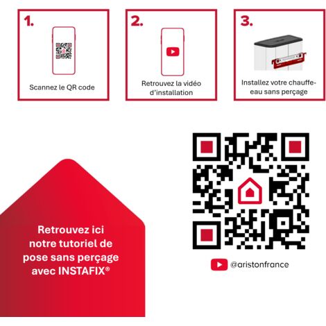 Chauffe-eau électrique plat – Ariston VELIS EVO DUNE DRY WiFi 65L – Anticalcaire + Kit installation inclus