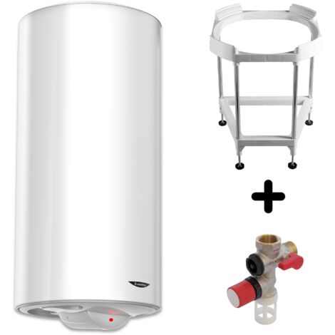 Pack Chauffe-eau Vertical Mural Stéatite 200L Ariston SAGEO + Trepied 4090027 + Groupe Sécurité Inox