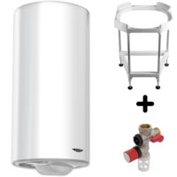 Pack Chauffe-eau Vertical Mural Blindé 200 l Ariston INITIO + Trepied 4090027 + Groupe Sécurité Inox