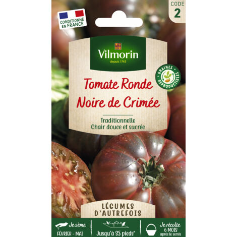 Tomate noire de Crimée – Graines de potager – Variété tardive productive – Fruits jusqu'à 150 g – Port indéterminé avec tuteurage – Vilmorin