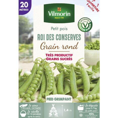 Pois Grimpant à Grain Rond Roi des Conserves - 20 m Vilmorin (1/2)