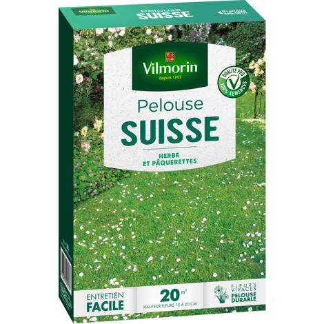 Pelouse Suisse 500gr – Gazon ornemental pour exposition ensoleillée – Taux de germination supérieur de 10% – Entretien facile – Vilmorin