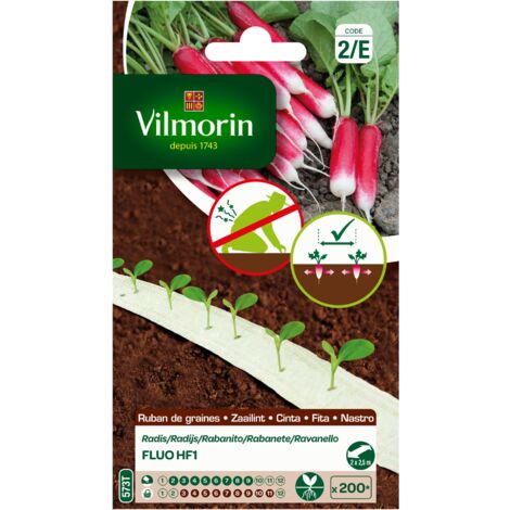 Radis Fluo HF1 - Ruban de graines - 5 m Vilmorin