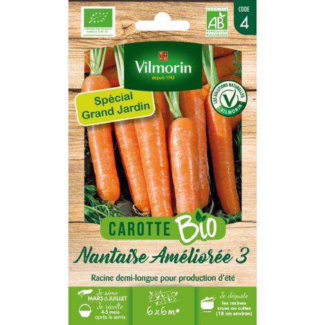 Carotte Nantaise Améliorée 3 - BIO - Grand Modèle Vilmorin (1/2)