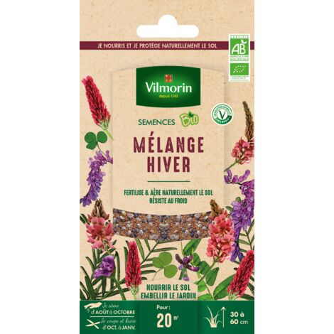 Mélange de graines d'engrais vert spécial hiver – Régénère le sol en azote – Améliore la structure du sol – Pour pré-culture printemps – Vilmorin