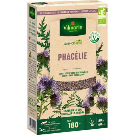 Engrais vert Phacélie BIO – Semis de mars à septembre – Plante mellifère pour sol fertile – Limite les mauvaises herbes – Vilmorin