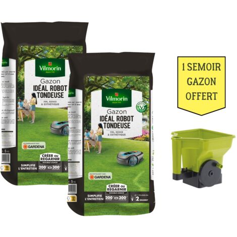 Gazon Idéal Robot Tondeuse - 5 kg (x2) + Semoir à Gazon Offert Vilmorin (1/2)