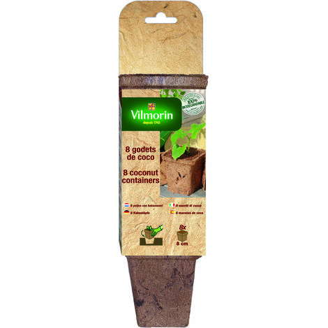 Vilmorin 8 pots de coco carr, 8 cm (1/2)