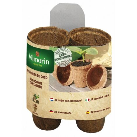 Vilmorin 32 pots de noix de coco ronds,  6 cm