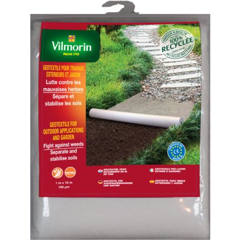 Géotextile Recyclé Travaux Extérieurs - 100 g/m² -1 m x 10 m - Blanc Vilmorin (1/3)