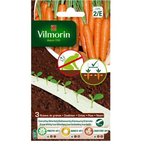 Ruban de graines de carottes 3 variétés – 6 m – Papier biodégradable – Semis facile sans éclaircissage – Vilmorin