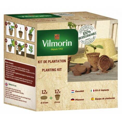Kit de Plantation - 12 godets et 12 pastilles Vilmorin (1/2)