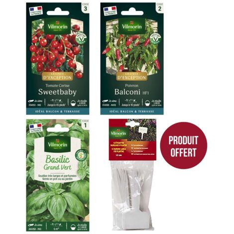 Kit semis spécial balcon + 12 étiquettes de marquage offertes Vilmorin