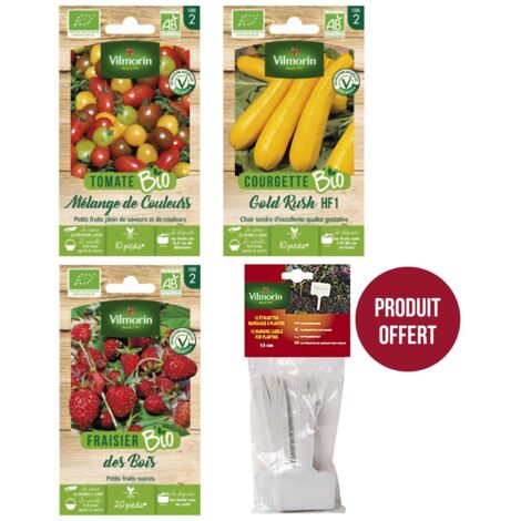 Kit semis bio + 12 étiquettes de marquage offertes Vilmorin