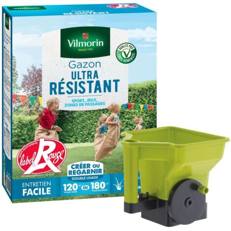 Gazon Ultra Résistant - Label Rouge - 3 kg + Semoir à main Gazon/Engrais Vilmorin (1/3)