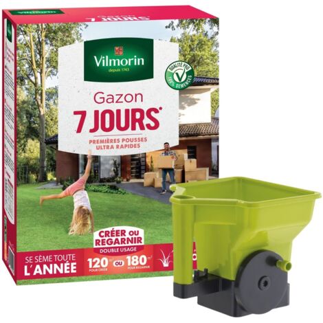 Gazon 7 jours - 3 kg + Semoir à main Gazon/Engrais Vilmorin (1/3)