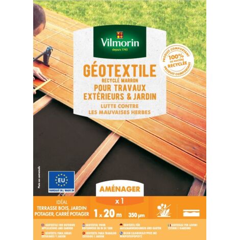 Géotextile Recyclé Marron Travaux Extérieurs - 100 g/m² - 1 m x 20 m Vilmorin