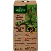 Vilmorin – Filet à ramer jute 2 m x 5 m – Grillage souple pour tuteurage de haricots et fleurs – Léger et réutilisable