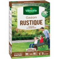 Gazon rustique 250 g – Mélange de graines pour terrains variés – Surface couverte 10 à 15 m² – Facile à entretenir – Vilmorin