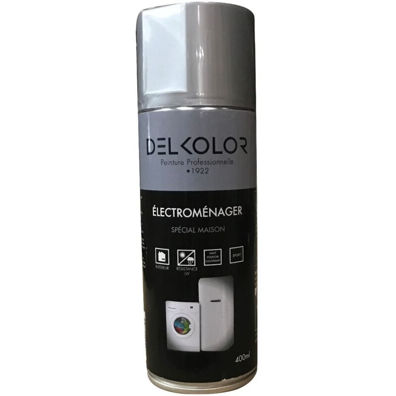 Delkolor Peinture Spéciale Electroménager en Aérosol 400ml  Couleur: GRIS METAL