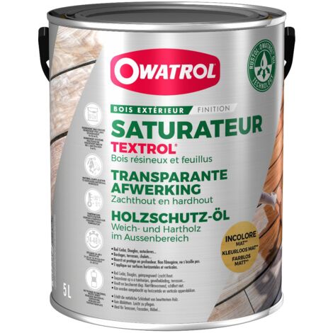 Owatrol – Saturateur incolore 5 litres pour bois tendres extérieur – Rendement 10 à 12 m²/litre – Protection durable contre moisissures