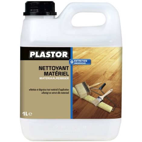 Plastor – Nettoyant matériel 1L – Dégraissant puissant pour outils – Élimine colles et bavures sur bois – Prêt à l'emploi, sans dilution (1/2)