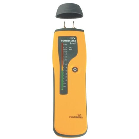Détecteur d'humidité pour béton, plâtre, ragréage et bois – Alimentation pile 9V incluse – Jauge de 6 à 100% avec diode lumineuse – Romus