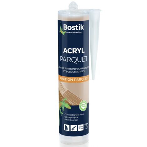 Bostik – Mastic acrylique de finition parquet 310ml – Chêne clair – Sans solvant, phtalate et isocyanate – Pour joints de finition durables