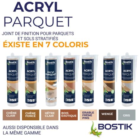Bostik – Mastic acrylique pour joints de finition parquets 300ml – Couleur wenge – Séchage rapide et facile à poncer – Compatible tous vernis
