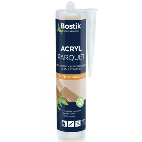 Bostik – Mastic acrylique pour joints de finition parquet 300ml – Sans solvant, pour bois dur et stratifié – Temps de durcissement 3-5h
