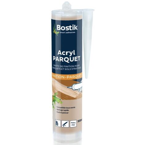 Bostik – Mastic acrylique pour parquet hêtre clair 300ml – Joints de finition et de dilatation – Résistant aux variations de température