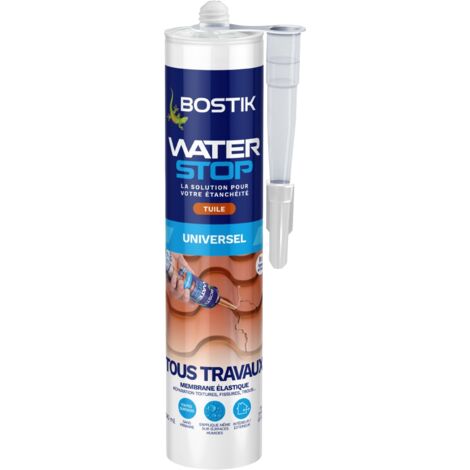 Bostik – Membrane d'étanchéité Waterstop 290ml – Couleur tuile – Pour murs et toitures – Résistant à l'eau – Application intérieure et extérieure