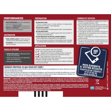 Bondex Lasure Très Haute Protection Satin 8 ans  Conditionnement: 1L - Couleur: CHENE FONCE
