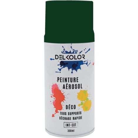 Delkolor Peinture en Aérosol Tous Supports - 300ml  Couleur: VERT MOUSSE - Conditionnement: 300ml