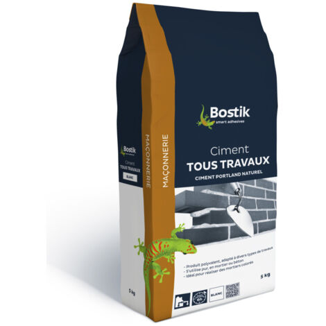 Bostik Ciment tous travaux  Couleur: BLANC - Conditionnement: 5KG