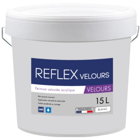 Krome Reflex Velours – Peinture Acrylique Murs et Plafonds – Intérieur - 15L Conditionnement: 15L - Couleur: BLANC (1/3)