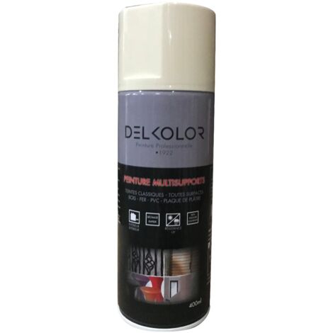 Bombe de peinture aérosol 400ml – RAL 1015 ivoire clair – Séchage rapide – Résistance UV et intempéries – Pour bois, métal, PVC – Delkolor