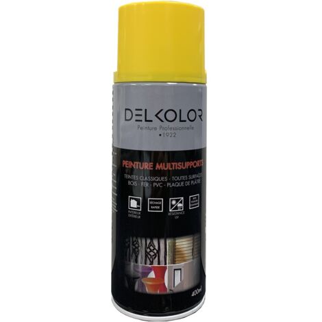 Delkolor Peinture en Aérosol - Couleurs RAL - 400ml Couleur: RAL 1016 JAUNE SOUFRE (1/2)