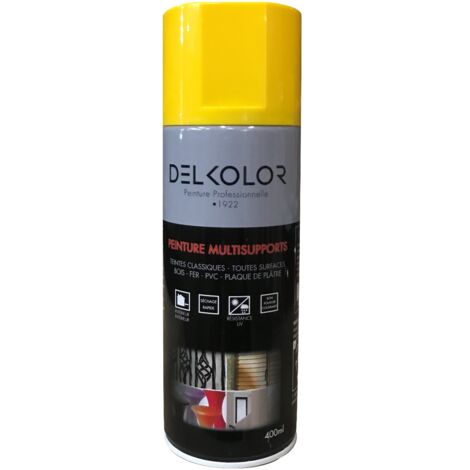 Delkolor Peinture en Aérosol - Couleurs RAL - 400ml  Couleur: RAL 1021 JAUNE COLZA