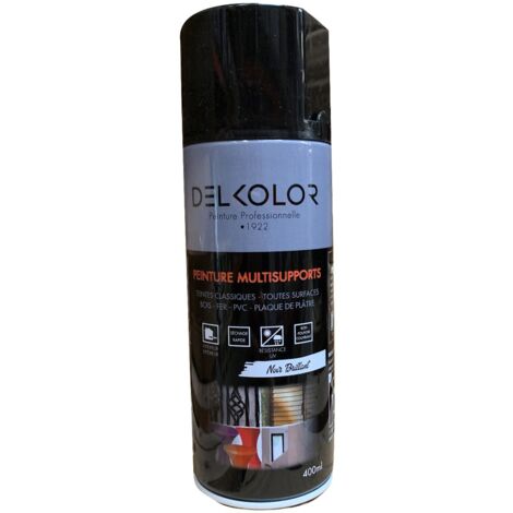 Delkolor Peinture en Aérosol - Couleurs RAL - 400ml  Couleur: RAL 9005 NOIR FONCE