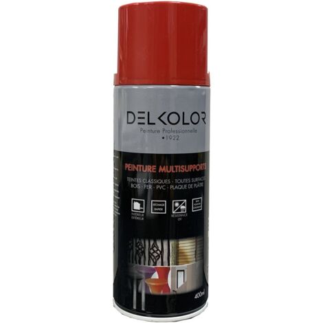 Delkolor Peinture en Aérosol - Couleurs RAL - 400ml  Couleur: RAL 3000 ROUGE FEU