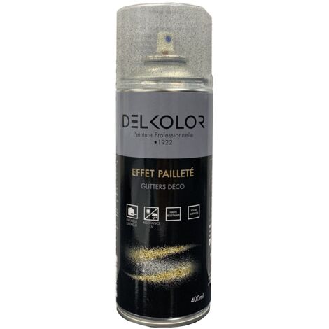 Delkolor Peinture en Aérosol Effet Pailleté 400ml  Couleur: NOIR