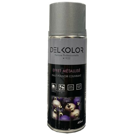 Delkolor Peinture en Aérosol Effet Métallisé - 400ml  Couleur: Argent