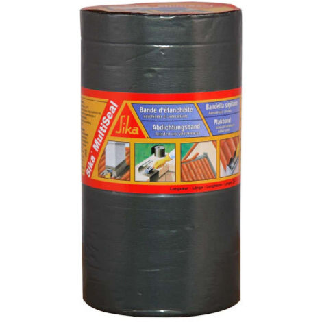 Sika – Bande d'étanchéité bitumineuse 200mm x 3m – Résistante aux UV – Pour toitures, gouttières et façades – Couleur gris