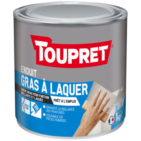 TOUPRET - Enduit gras à laquer intérieur/extérieur pâte 1kg blanc