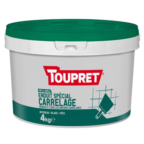Toupret – Enduit spécial carrelage en pâte 4kg – Prêt à l'emploi pour pièces humides – Finition lisse et durable – Application facile - BCEUNIP04