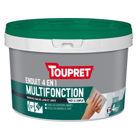 Toupret – Enduit de rebouchage pâte 4 en 1 – Pour plâtre, béton et briques – Application facile sur surfaces abîmées – 4KG (1/3)