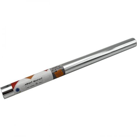 Adhésif Effet Métallisé Argent 45cm x 1,5m (1/3)